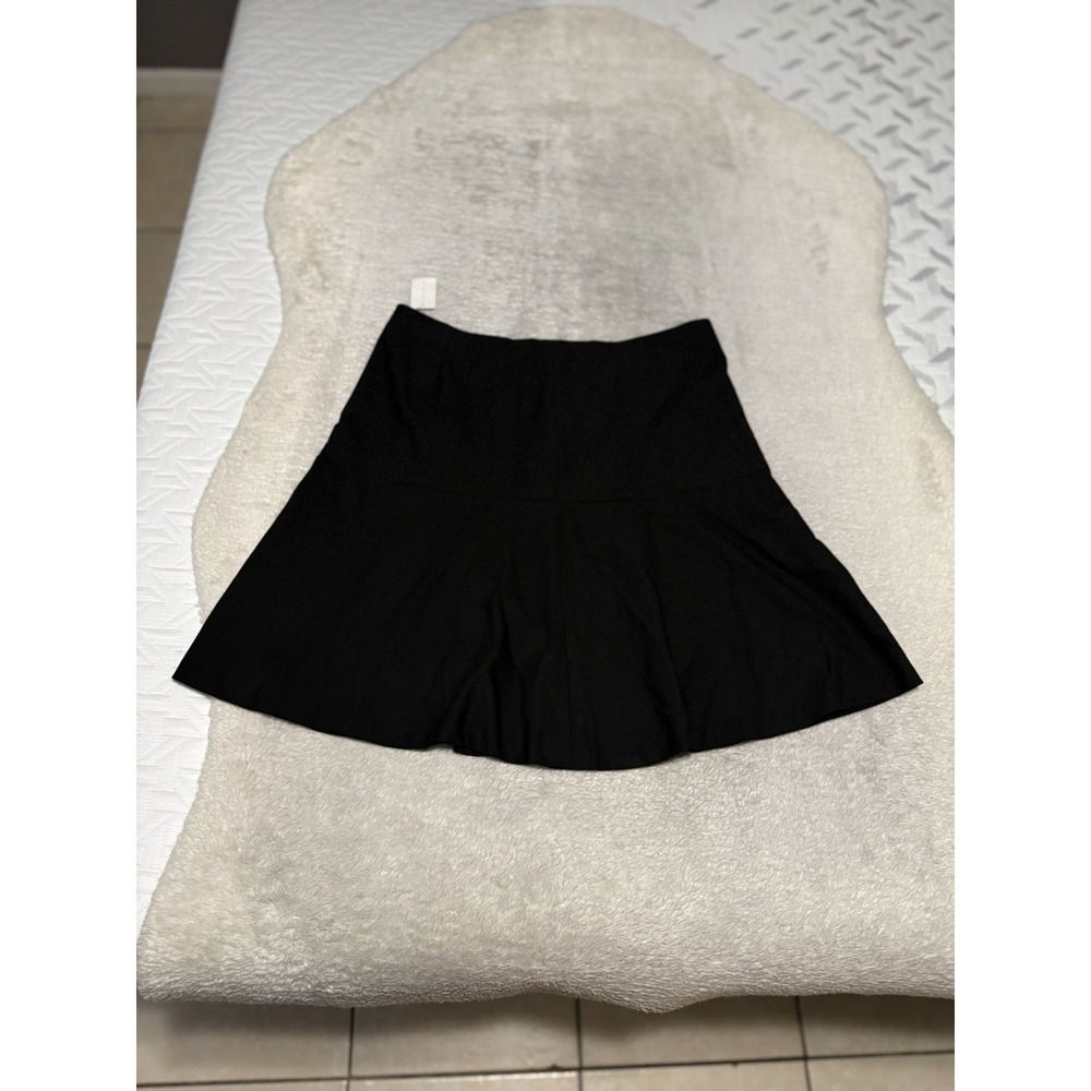 NWT Ann Taylor Black Flared Skater Mini Skirt Size 10 A Line Fit Flare Seamed